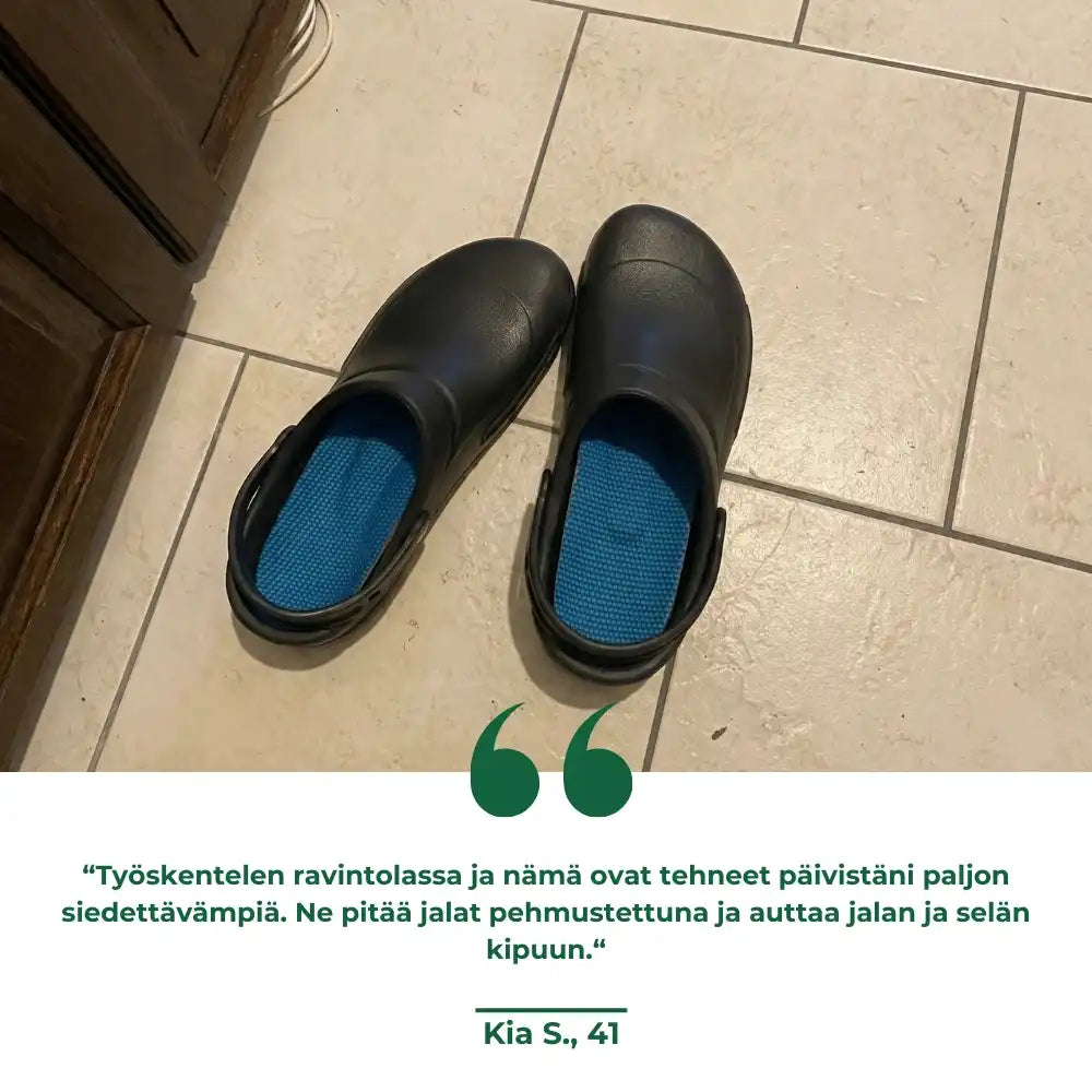 OrthoSole-pohjallisen geelivaimennus kantapäässä