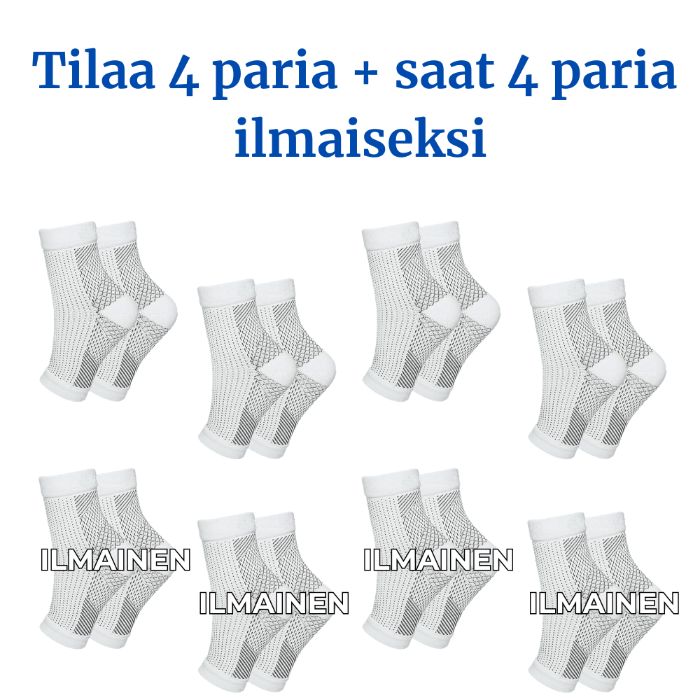 Erikoistarjous mustasta lonkkatuesta ja ilmaisesta kivunlievityksen e-kirjasta, korostaa tuotteen hyötyjä ja asiakkaan säästöjä.