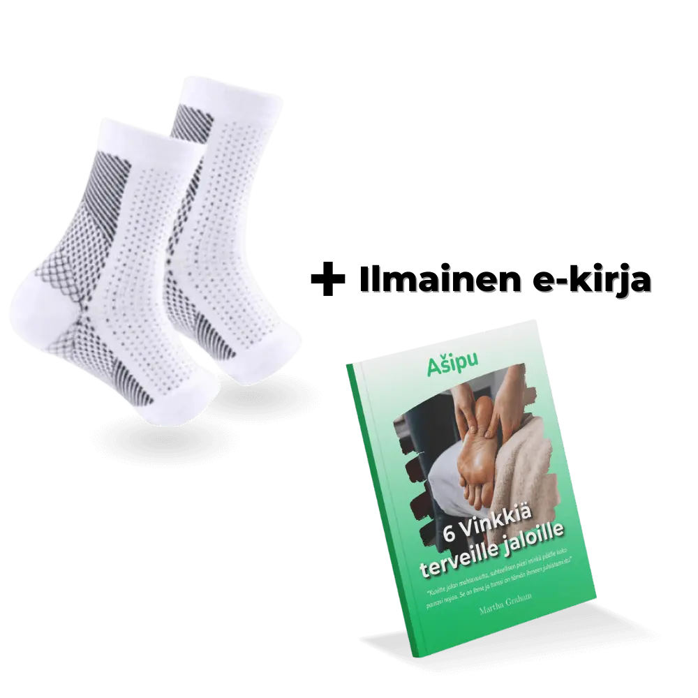 Erikoistarjous mustasta lonkkatuesta ja ilmaisesta kivunlievityksen e-kirjasta, korostaa tuotteen hyötyjä ja asiakkaan säästöjä.